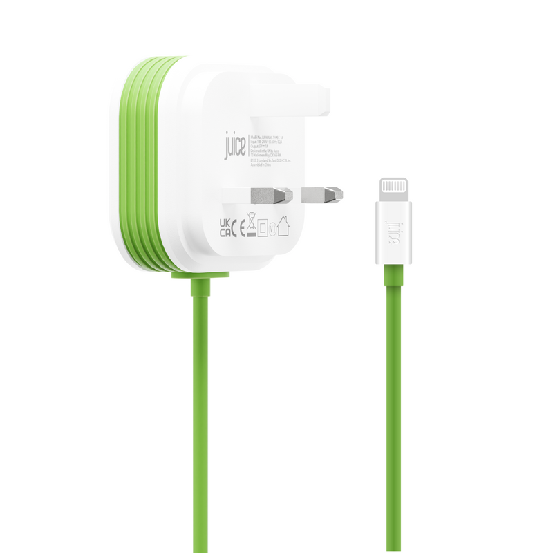 Juice 5 Watt Apple Lightning Mains Charger with 1.5 metre Integrated Cable