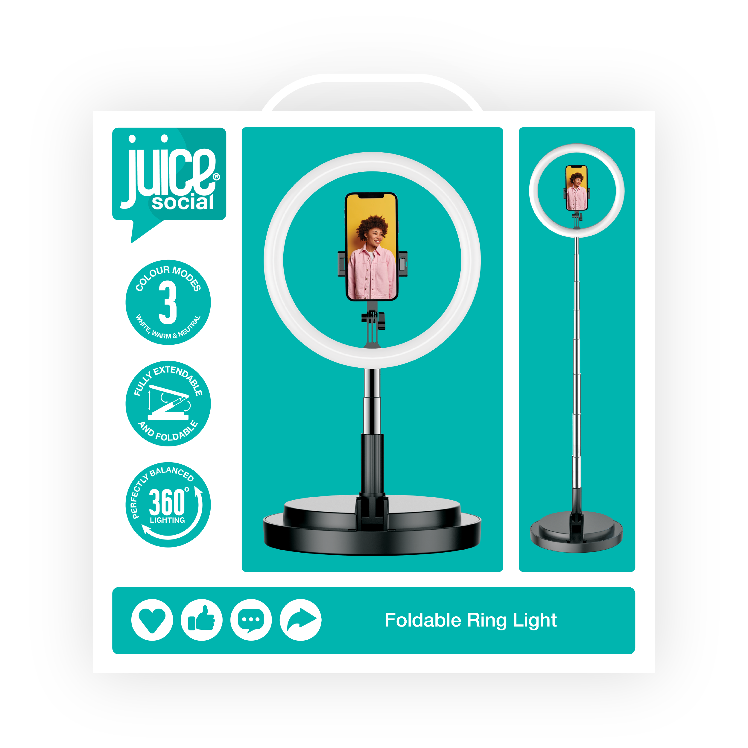 Folding Selfie Light Stand