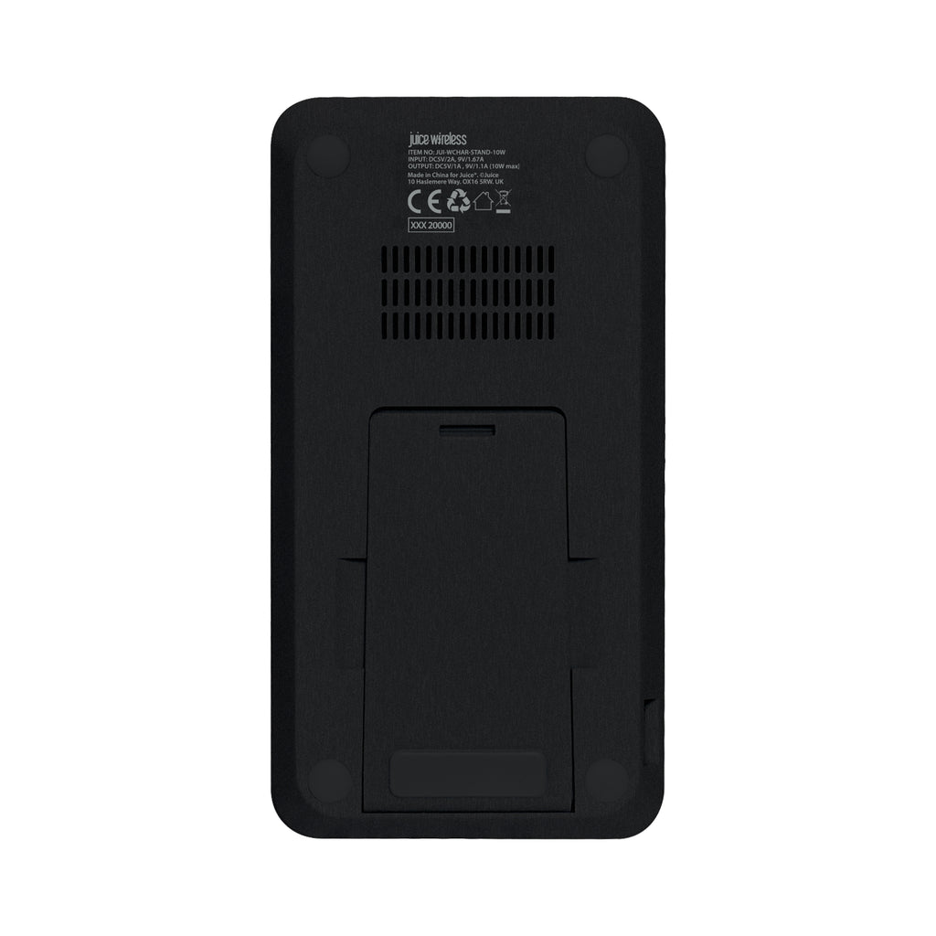 Back of Juice 10W Wireless Charging Stand in Black