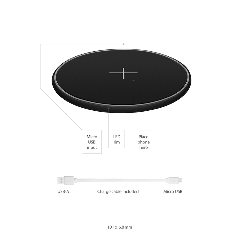 Juice 10Watt Wireless Charging Pad annotated instructions