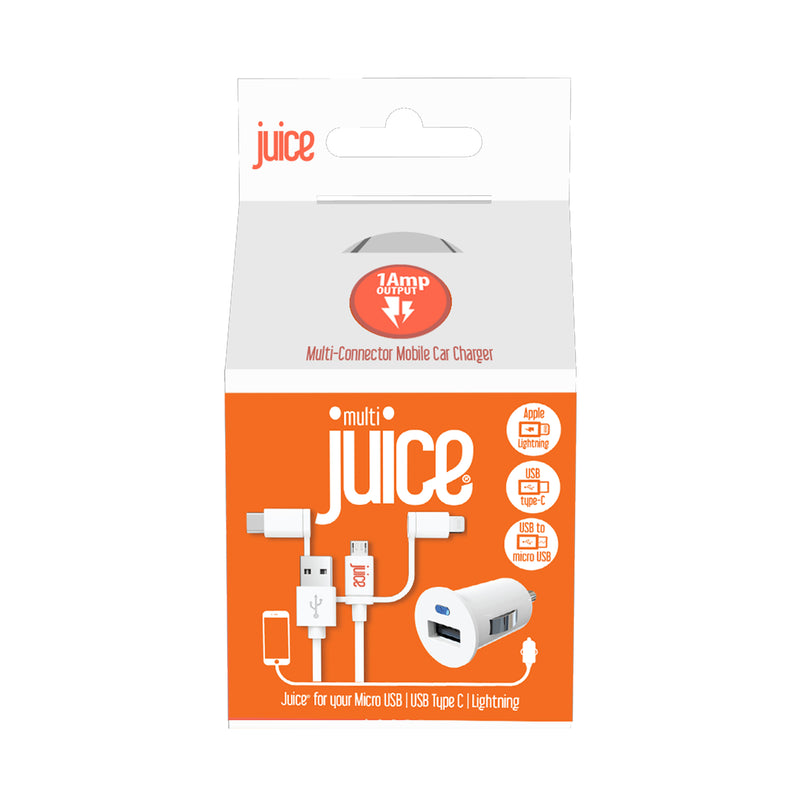 Juice 1 Amp Multi Connector Car Charger