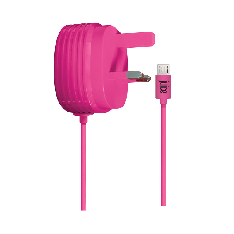 Juice Pink 1 Amp Coppafeel Micro USB Charger Plug and Cable