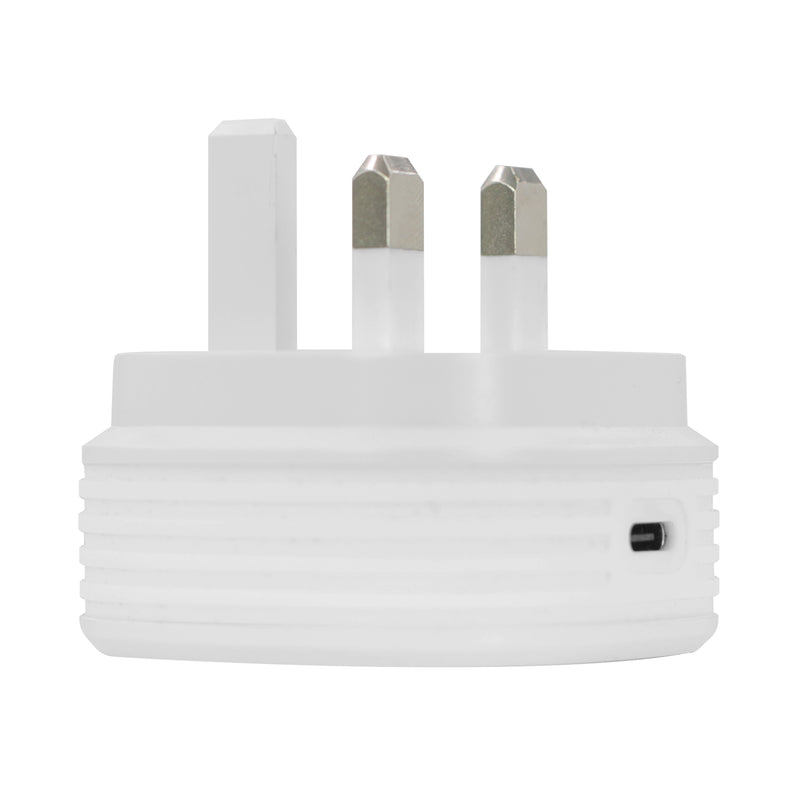 Juice 20 Watt One Port USB-C Power Delivery Charger Plug highlighting 3 Pins and USB-C Port