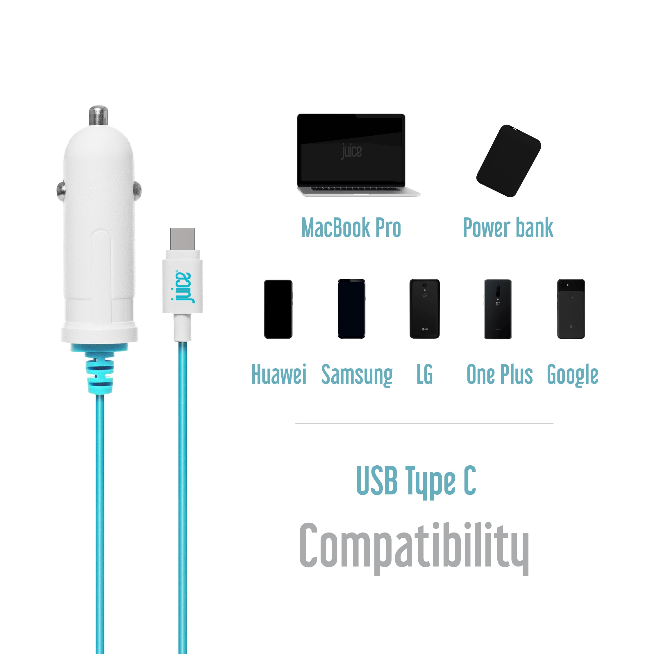 Juice 2.4 Amp USB Type-C Car Charger Device Compatibility List