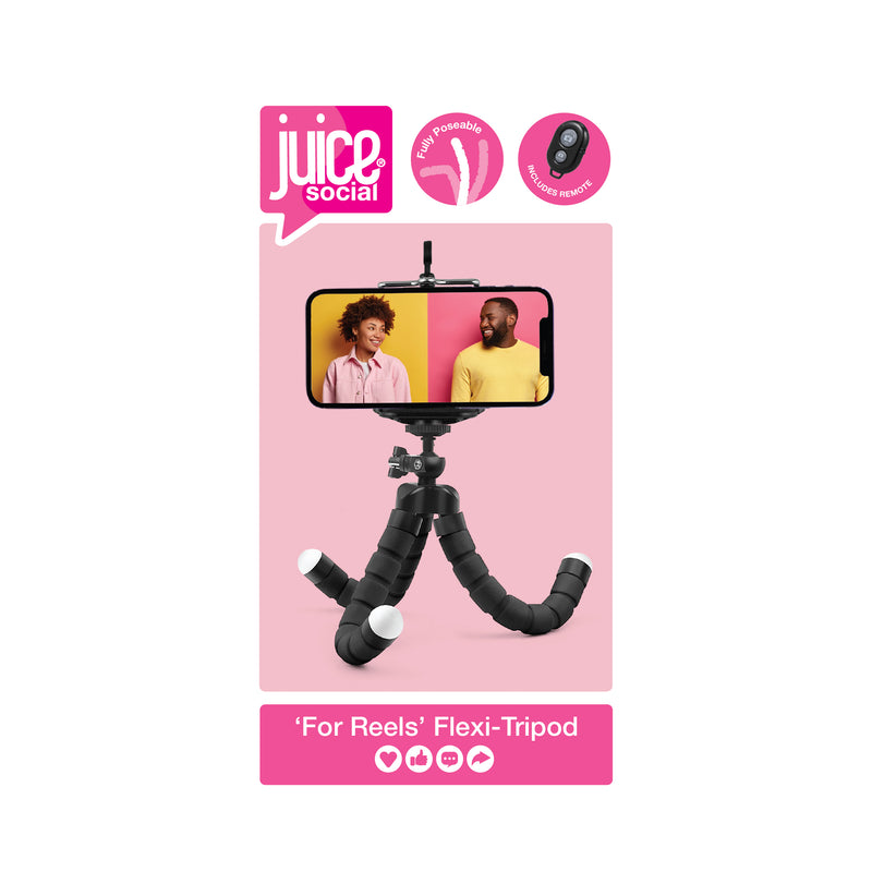 Juice Social 'For Reels' Flexi Tri-Pod with Wireless Remote