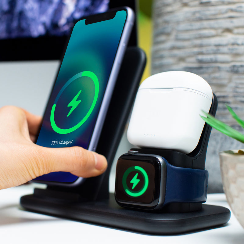 Juice Triple Juice Wireless Charging Docking Station – Black