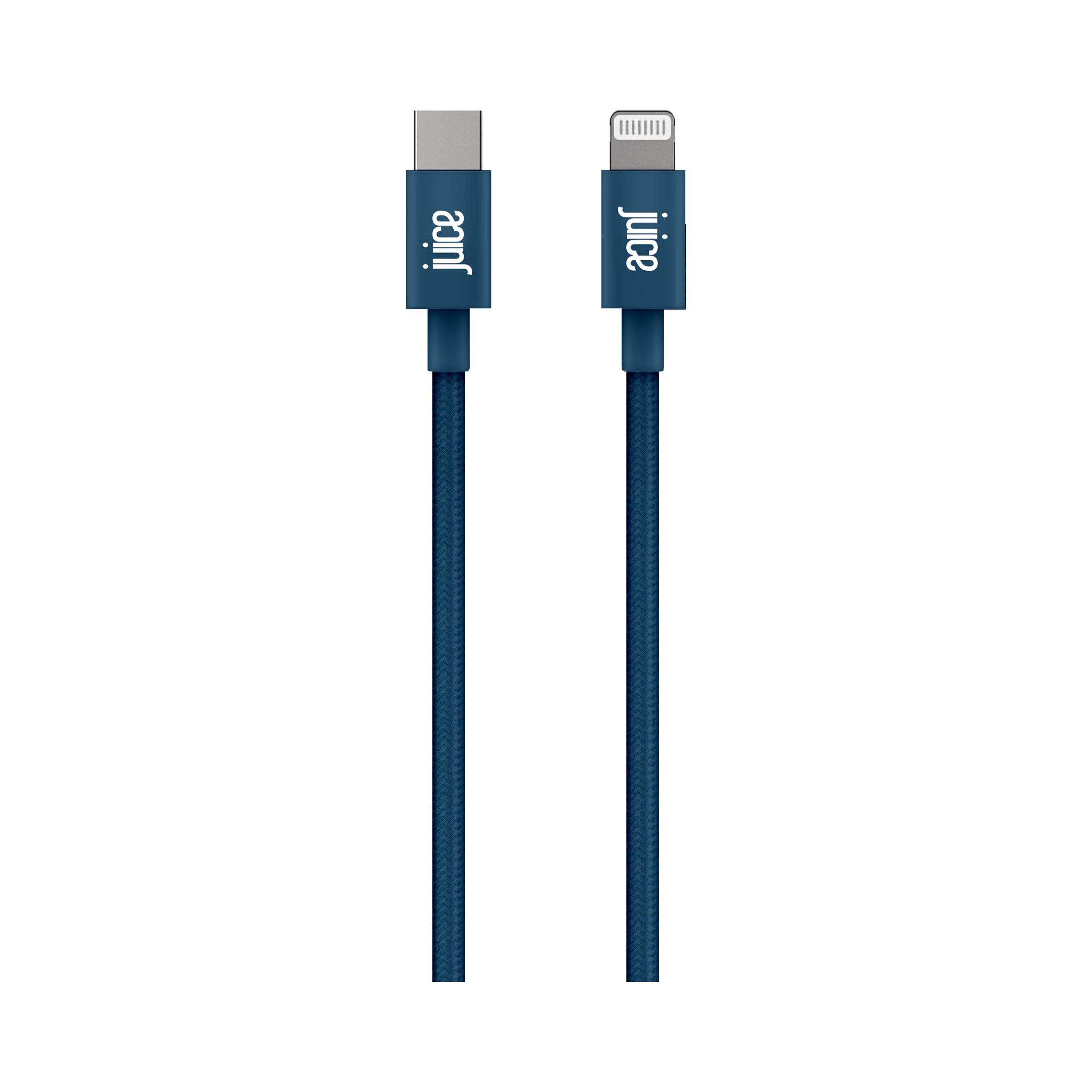Juice Apple Lightning to USB Type-C Braided Charging Cable 2m – Navy